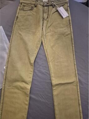 Asaali Yellow Cartel Denim Jeans Size 30 MSRP $350